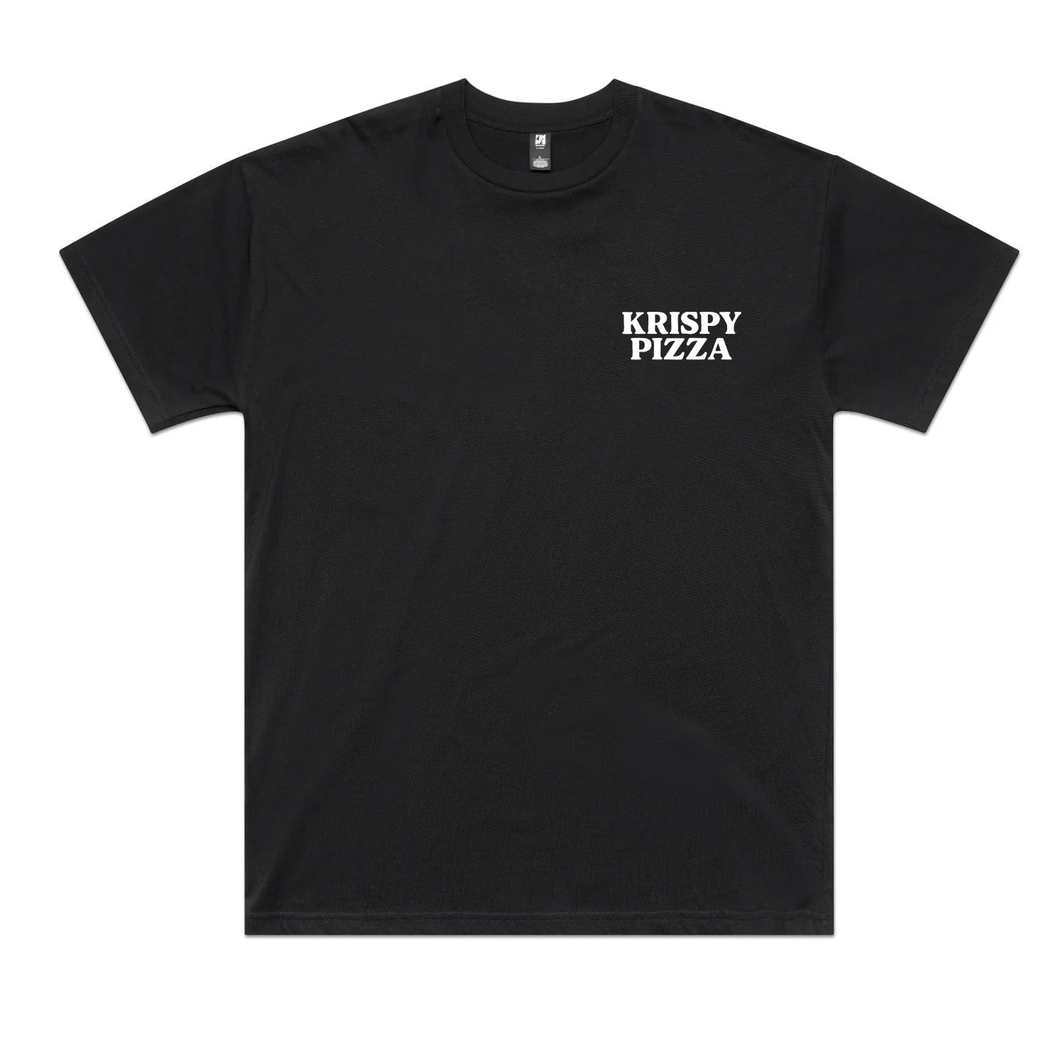 Even Distribush Black T-Shirt – Krispy Pizza Merch